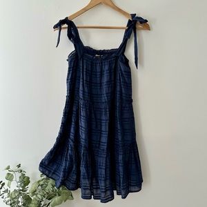 Altar’d State Tiered Blue Tie Strap Dress Size S